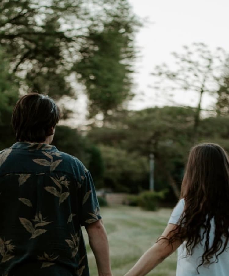 Tinica and Calvin walking together