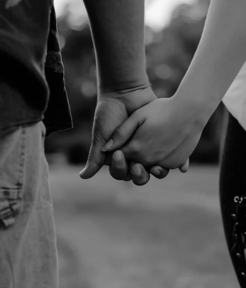 Tinica and Calvin holding hands